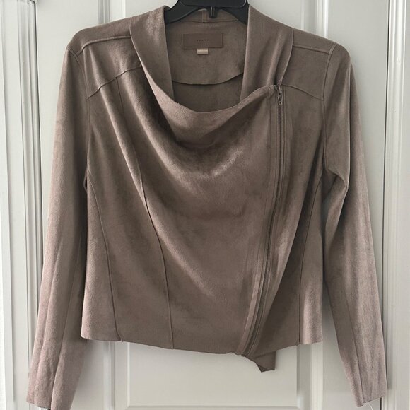 Blank NYC Asymmetrical Front Zip Suede-Like Jacket Large - Picture 1 of 11